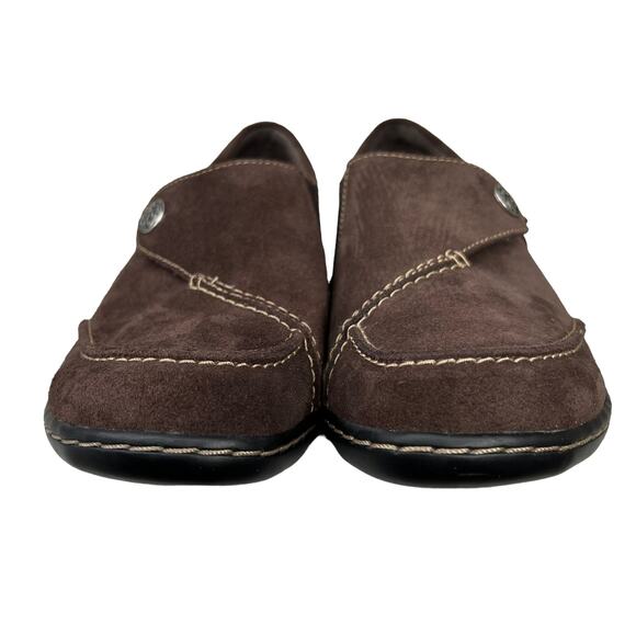 Clarks Bendables Brown Leather Suede Ashland Lane Slip-On Comfort Shoe Size 9M - Picture 4 of 9